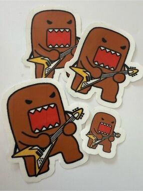 Domo Rocking Guitar Sticker Set - Brown & Red
